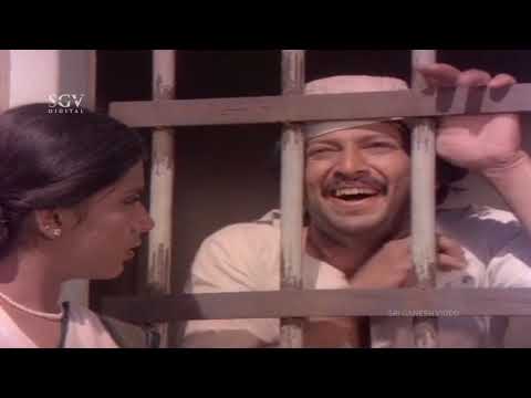 Girl Scared With Dr. Vishnuvardhan's Behavior In Jail | Jimmy Gallu Kannada Movie Scene
