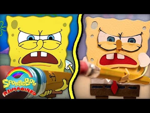 If SpongeBob was a Stop Motion Paper Cartoon 📝 | "Frankendoodle" | SpongeBob: Reimagined