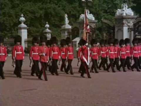The change of the guard in front of the Buckingham Palace. (1979)