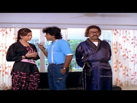Shivarajkumar Comes to teach Music To Sudharani | Lokesh | Comedy Scene | Aasegobba Meesegobba
