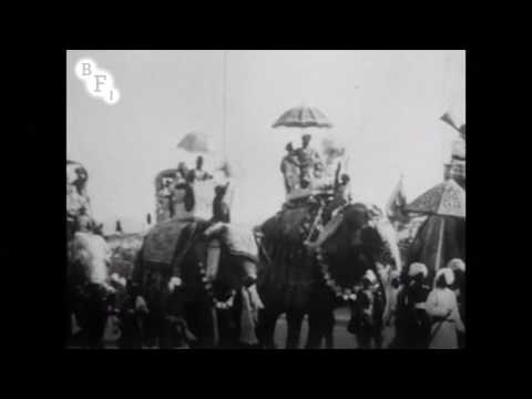 Procession of Elephants with Howdahs - India (1905)