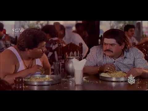 Jaggesh Comedy Scenes - Jaggesh comes to hotel to eat comedy scenes | Bhanda Alla Bhahaddur