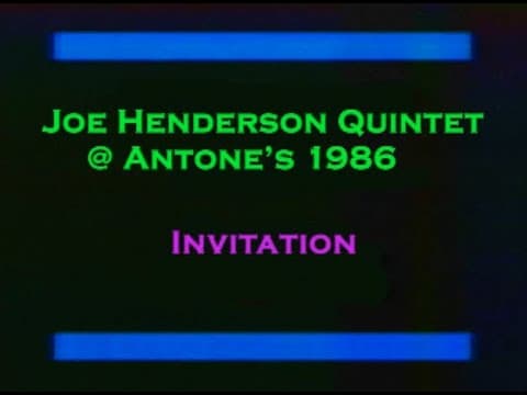 Invitation Joe Henderson 1986