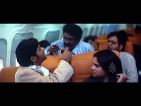 Adithya First Time in Flight with Ramya Comedy Scenes | Anthu Inthu Preethi Banthu Kannada Movie