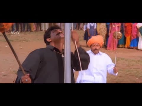 Dr.Vishnuvardhan Punish Shobhraj When He trying to burn India Flag | Veerappa Nayka Movie Best Scene